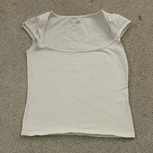 Brandy Melville White Cotton Blend Top
